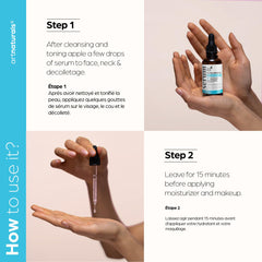 ArtNaturals serum being applied to hand, demonstrates easy spread and non-greasy finish