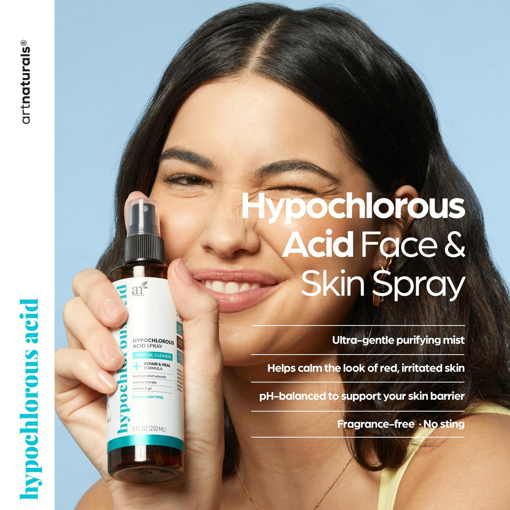 Artnaturals spray on bathroom vanity suggesting daily soothing and refreshment