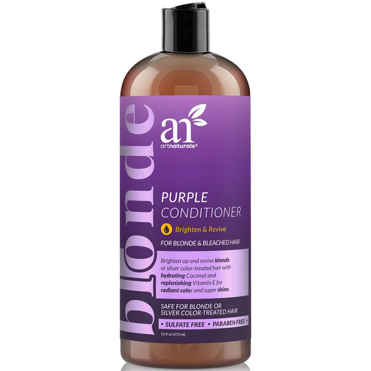 Artnaturals front bottle view showing purple conditioner and benefits