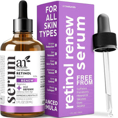 ArtNaturals front bottle showing serum packaging and clear label benefit