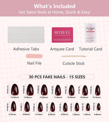 Artquee application kit including adhesive tabs file and cuticle stick for easy use