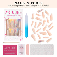 Artquee kit contents with files, stick, adhesive stickers, and instruction card
