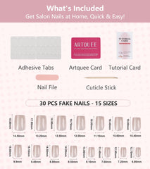 Artquee adhesive tabs mini file and cuticle stick kit for tidy at-home application