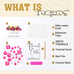 Artquee press-on toenail on a toe demonstrating quick application benefit