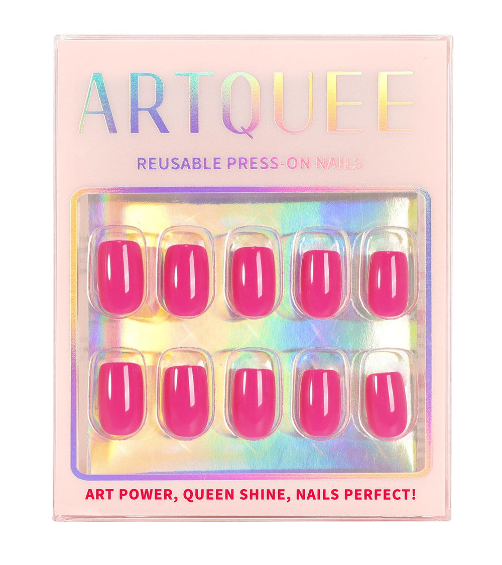Artquee nails styled with handbag, showing vibrant color that elevates outfits