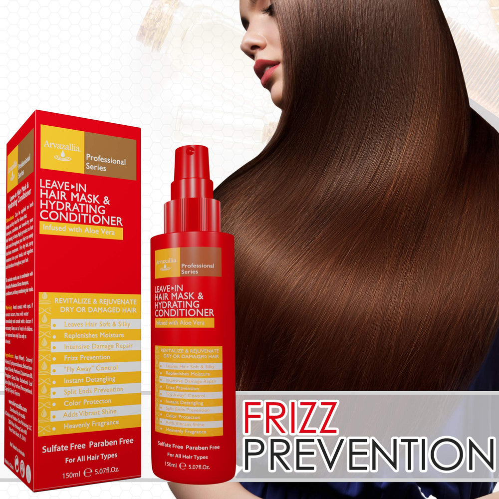 Arvazallia spritz on damp hair showing detangling benefit