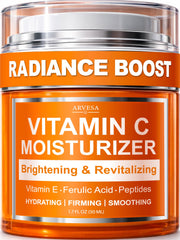 Arvesa jar front view showing vitamin C moisturizer and clean packaging benefits