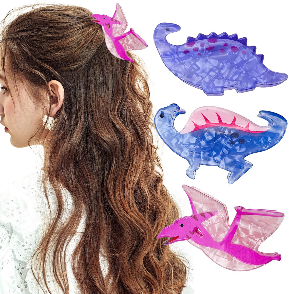 Arvintas front view of dinosaur clip showing glossy finish and playful design benefits