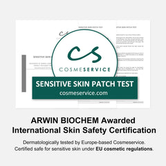 ARWIN soap being used to wash face, supports sensitive-skin suitability