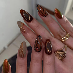 ASABITE front packaging showing 24-piece almond nail set and accessories for quick styling