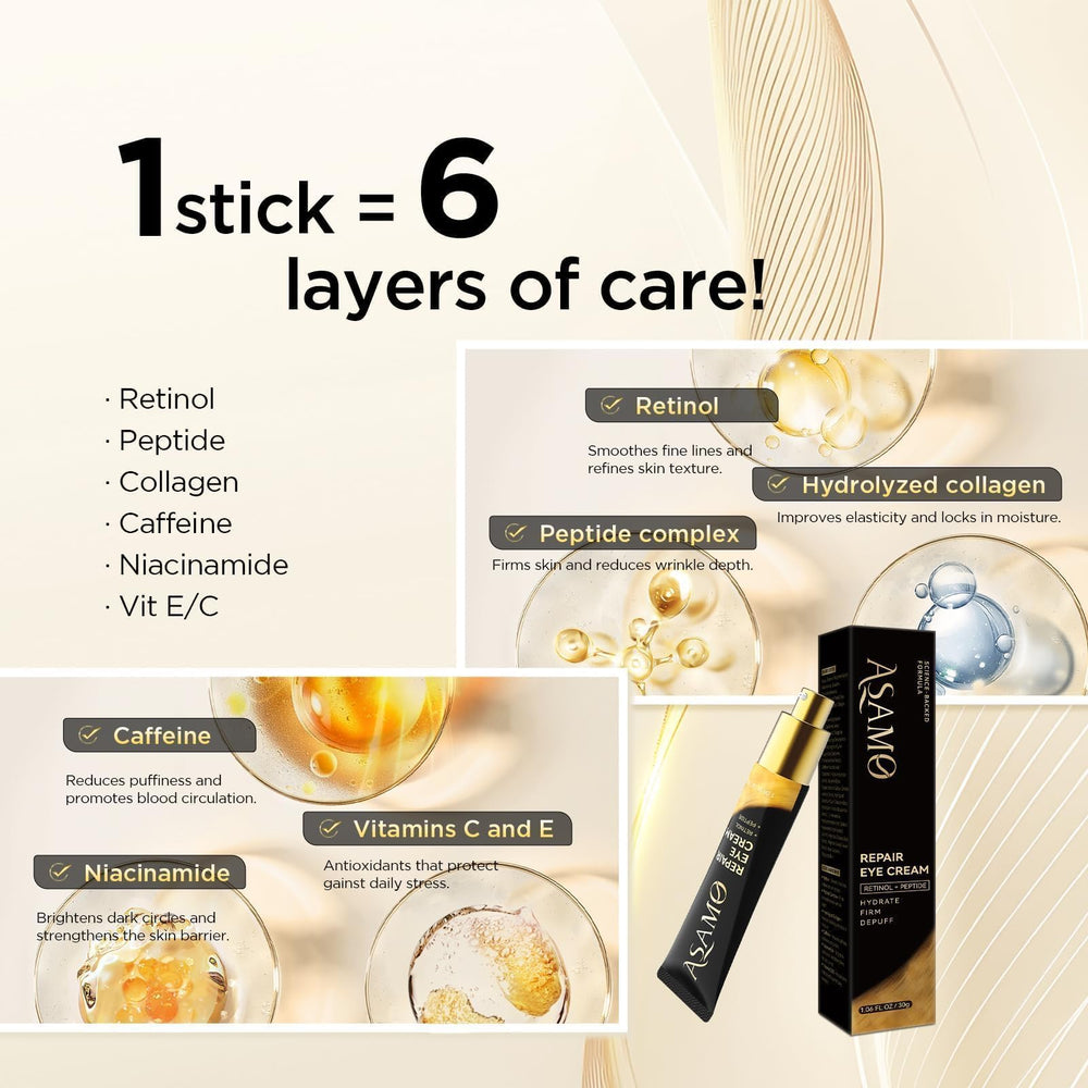 ASAMO hand applying cream under eye to show gentle, targeted application