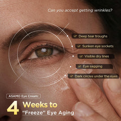 ASAMO key ingredient display with retinol, peptides, caffeine for efficacy