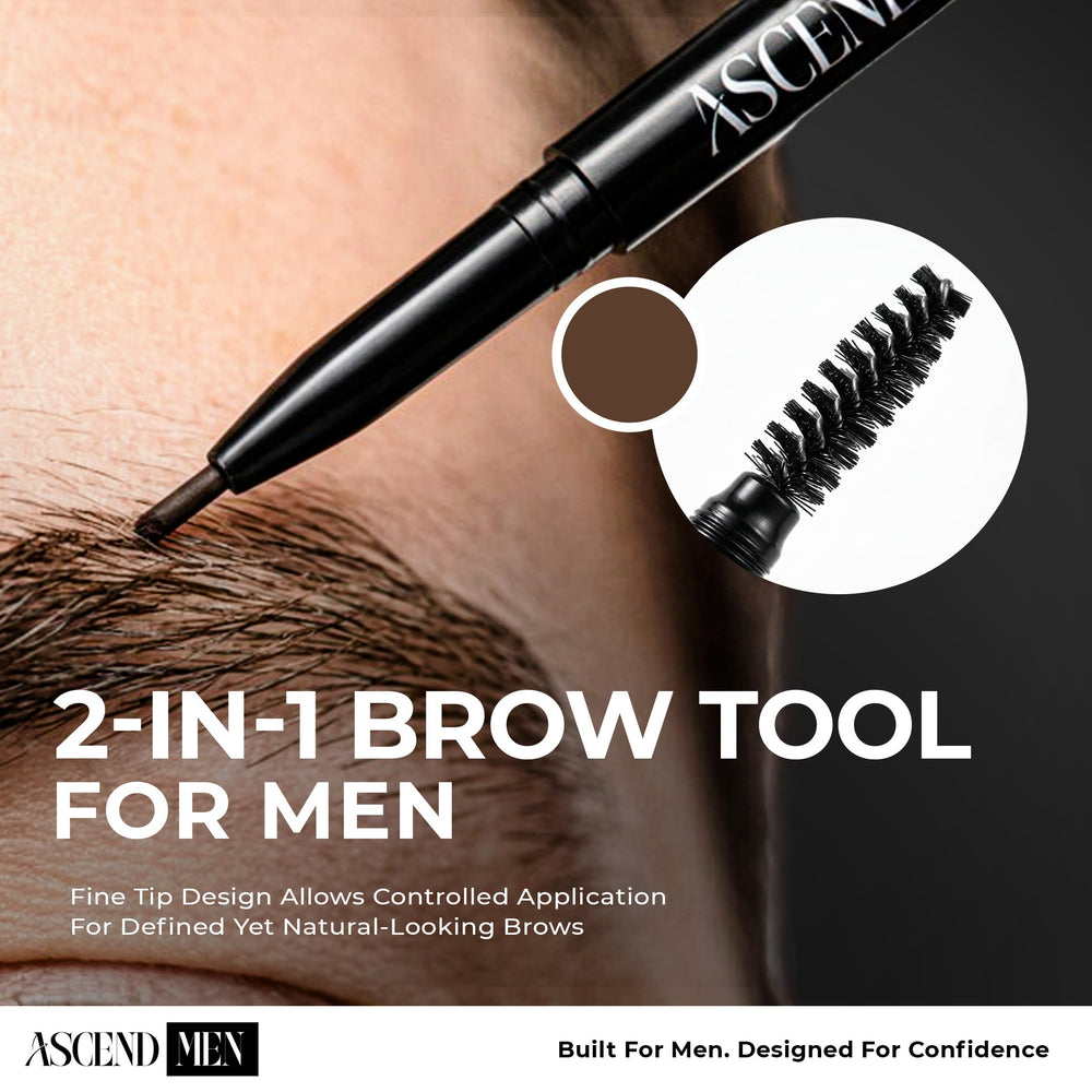 Ascend Men before and after brows showing subtle fuller definition