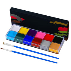 Asddage open kit showing 12 colors and two brushes for versatile looks