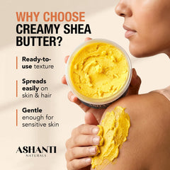 Ashanti Naturals creamy yellow shea butter texture close-up showing spreadable nourishment