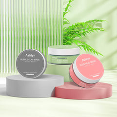 Ashlyn lifestyle bathroom shelf with masks showing at-home spa convenience