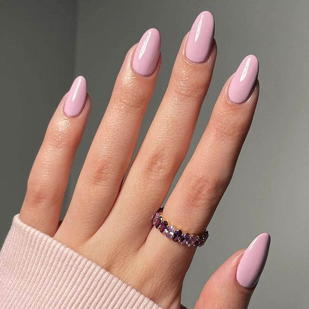 Ashowner press-on nails applied with nail glue showing long-lasting hold