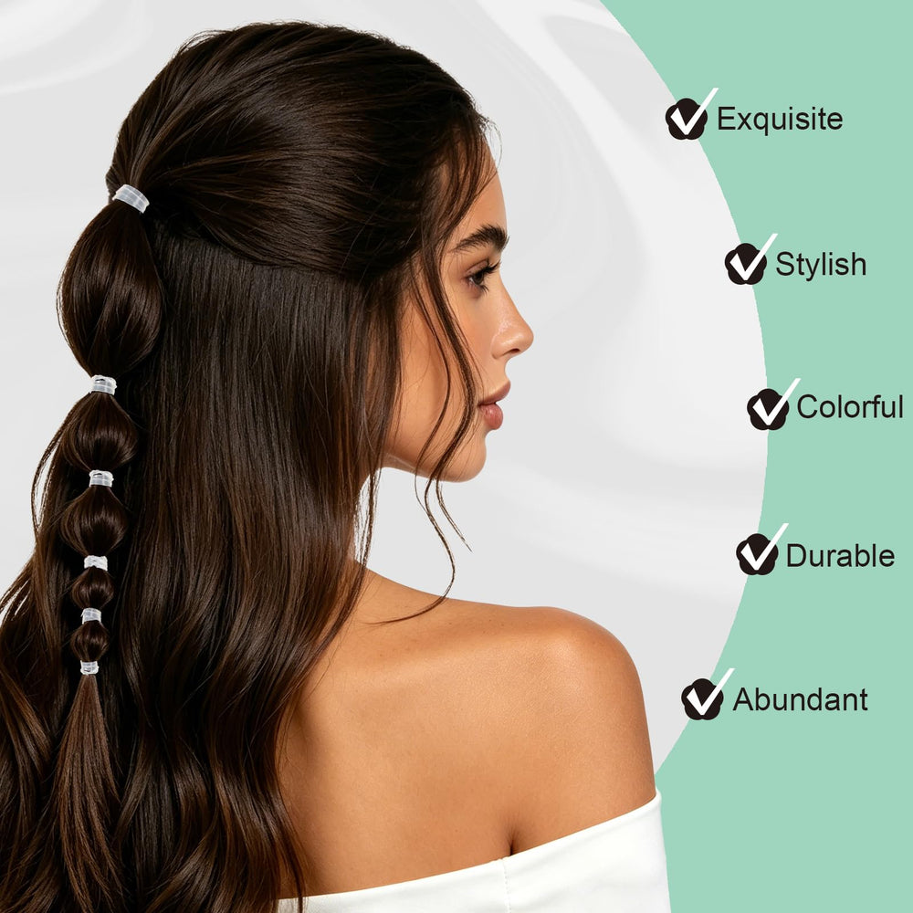 Asksoul clear bands used in braided hairstyle, provides discreet hold