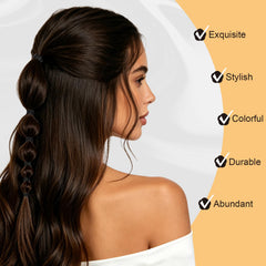 Asksoul hair braid detail showing low-profile black ties that keep braids tidy