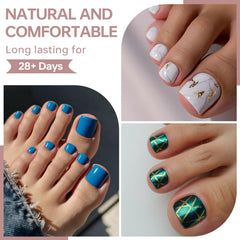 ASONRL square tips used for French pedicure nail art inspiration