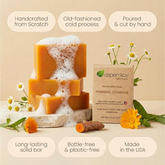 Aspen Kay Naturals soap side texture close-up showing creamy, moisturizing lather