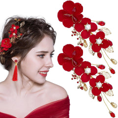 aswewamt front view red rose clips showing elegant presentation and bridal-ready style