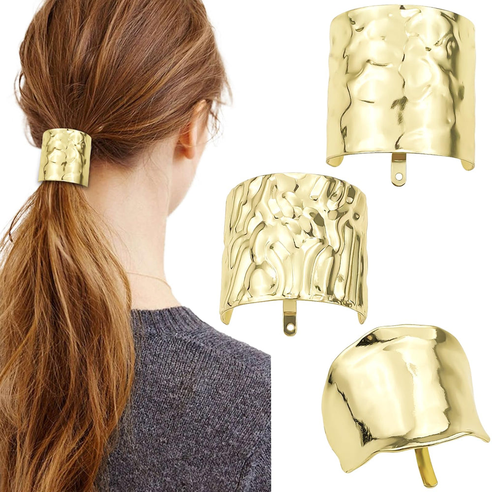 Aswewamt gold front packaging showing three metal ponytail buckles, smart storage benefit