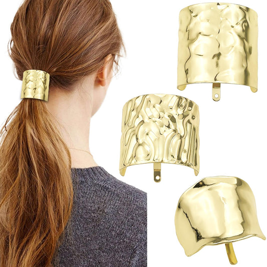 Aswewamt gold front packaging showing three metal ponytail buckles, smart storage benefit