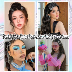 ATCCPYDM clips worn in hair on model adding retro sparkle to hairstyle