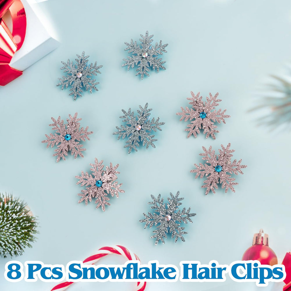 Atoden clips worn at a winter party giving seasonal sparkle to hair