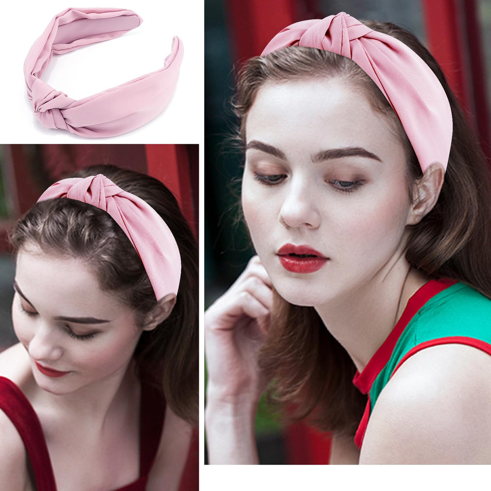 Atoden pink headband side profile illustrating comfortable width and secure fit