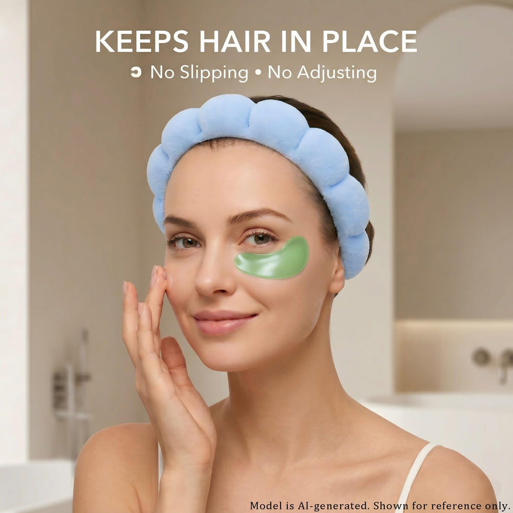 ATROCH set placed on bathroom sink illustrating neat, mess-free skincare routine