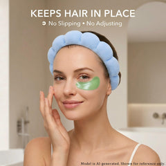 ATROCH set placed on bathroom sink illustrating neat, mess-free skincare routine