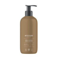 ATTITUDE front label showing EWG Verified and vanilla caramel scent benefits