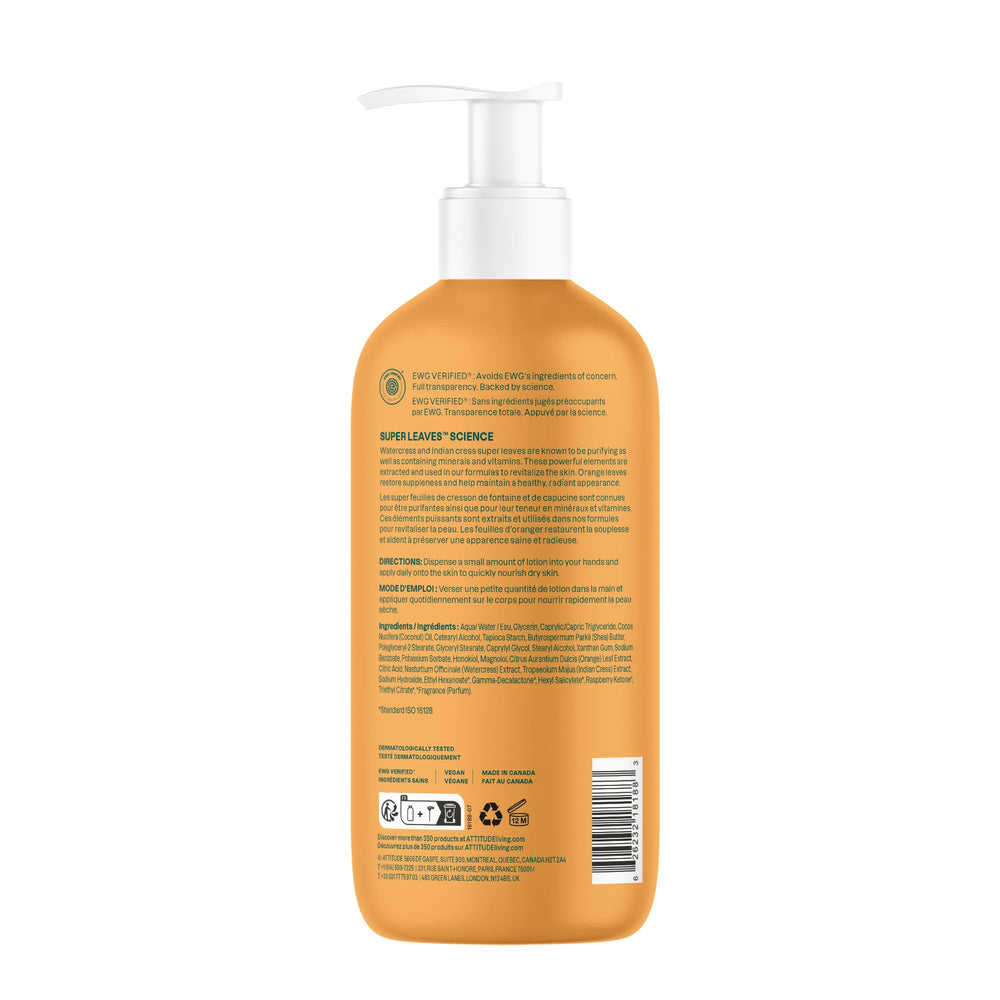 ATTITUDE lotion with eucalyptus sprig highlighting refreshing scent and calming benefits