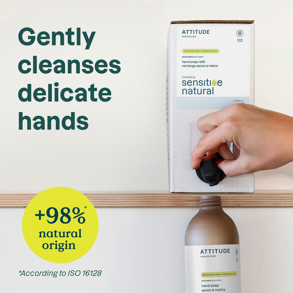 ATTITUDE refill carton box highlighting bulk size and sustainability benefit