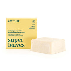 ATTITUDE shampoo bar front packaging showing product and scent benefits