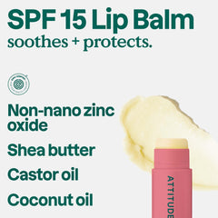 ATTITUDE balm sheen on lips demonstrating moisturized, natural shine benefit
