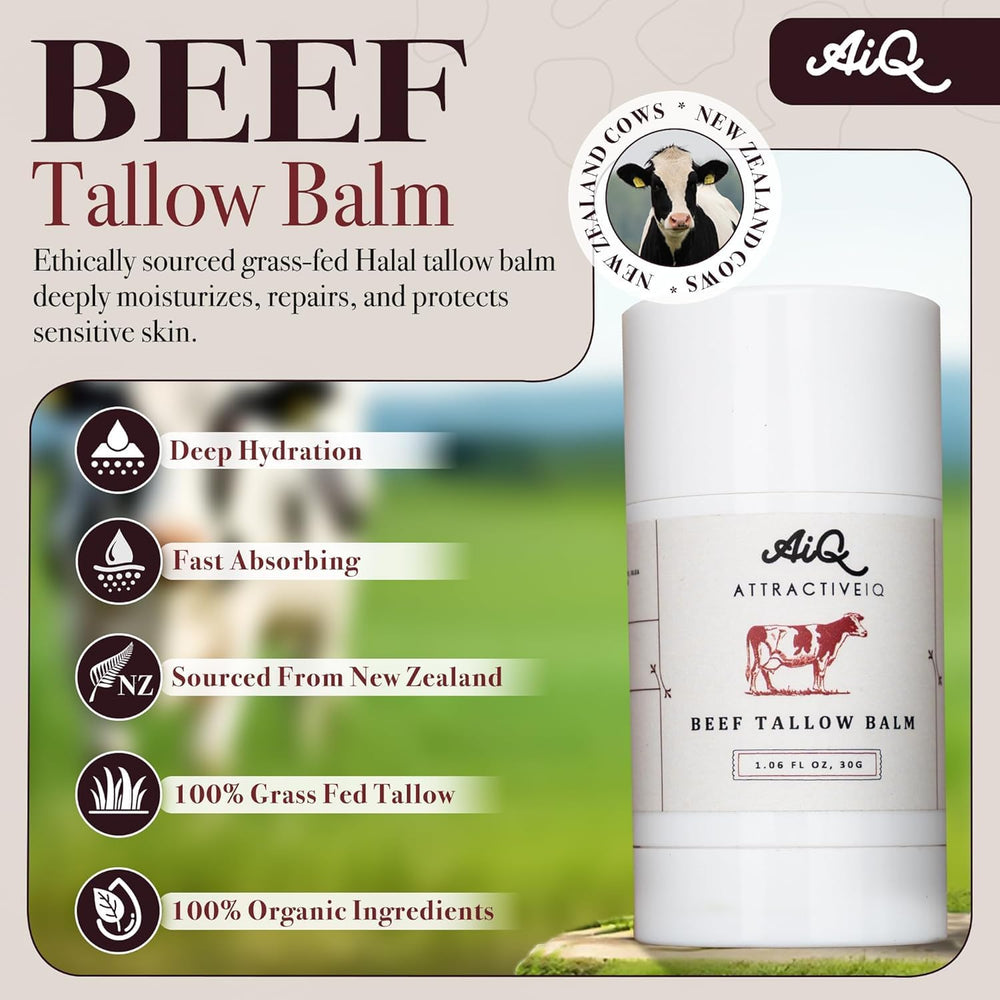 AttractiveIQ balm stick held in hand for size comparison and portable skincare convenience