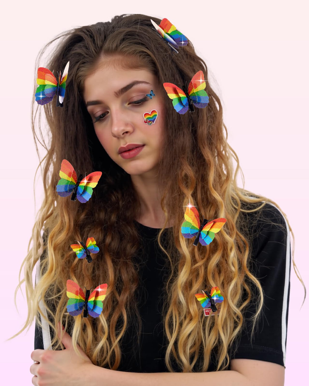 Attyxfica clips woven into a braid for secure, colorful styling benefit
