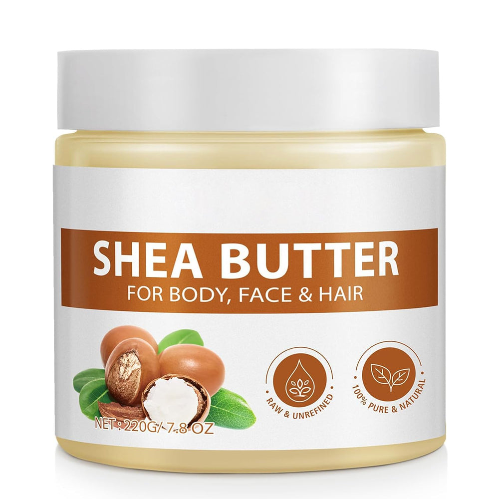 AUIWQWFI front jar packaging showing label and clean design for pure shea