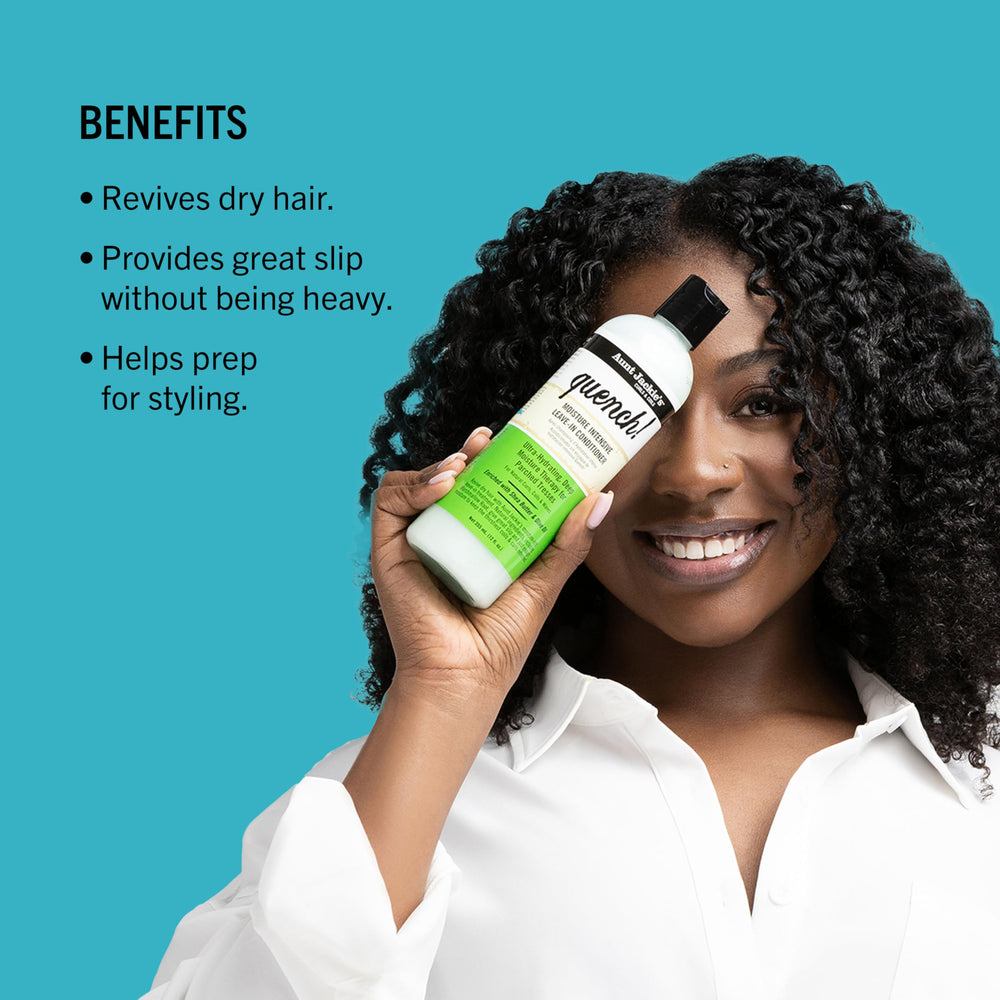 Aunt Jackie's being applied to damp curls for hydrated styling benefit