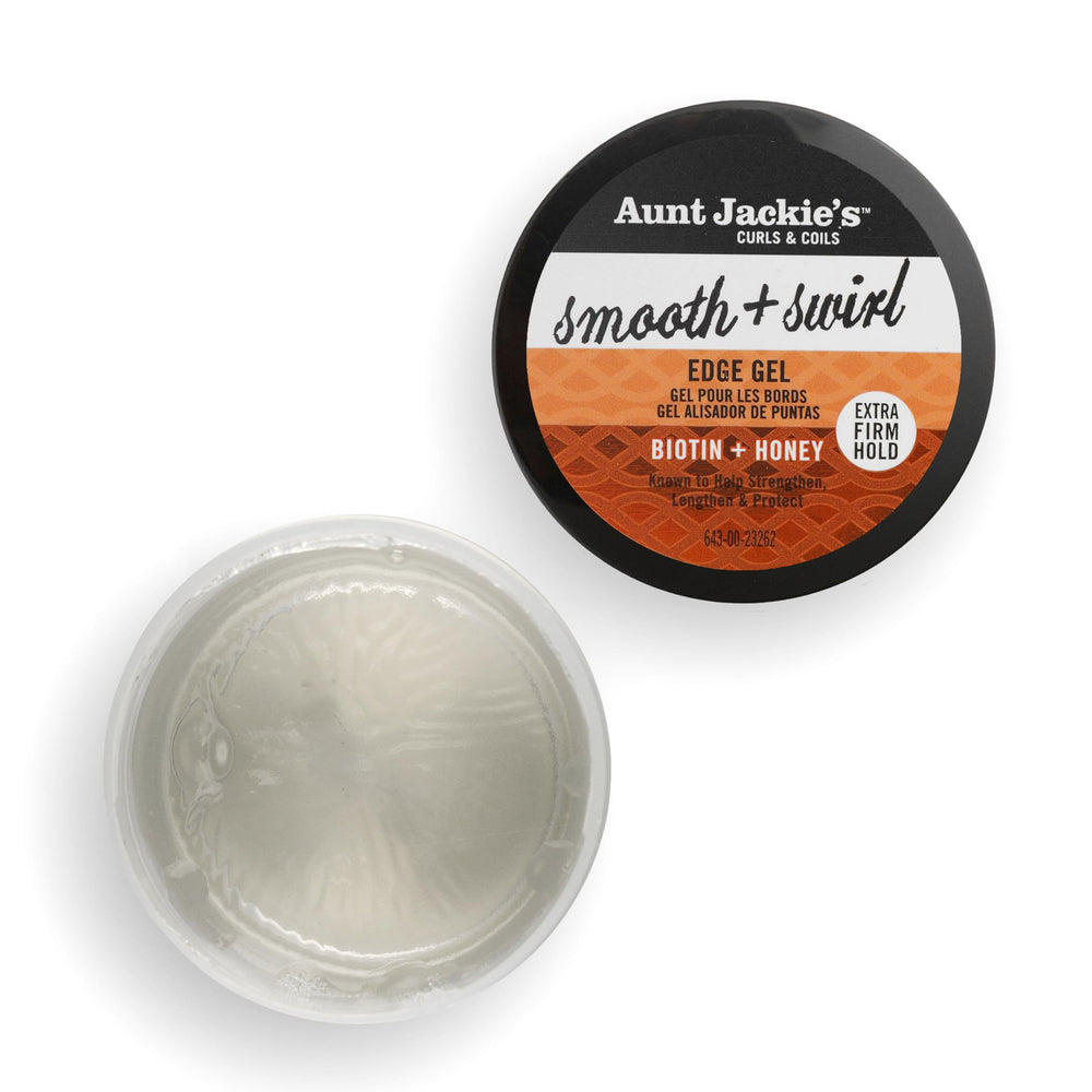 Aunt Jackie's gel edges wrapped with a scarf to set sleek finish