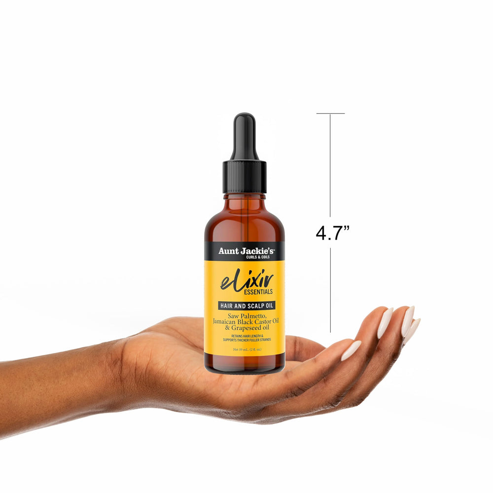 Aunt Jackie's applied to scalp demonstrating targeted nourishment benefit