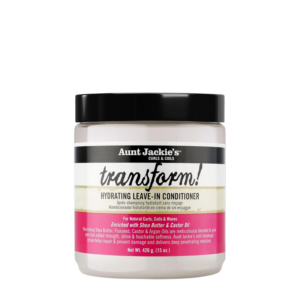 Aunt Jackie's front jar showing label and 15 oz size for clear product identification and benefits