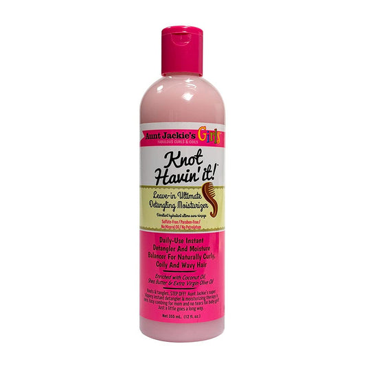 Aunt Jackie's front bottle showing label and 12 oz size for quick product ID and benefit