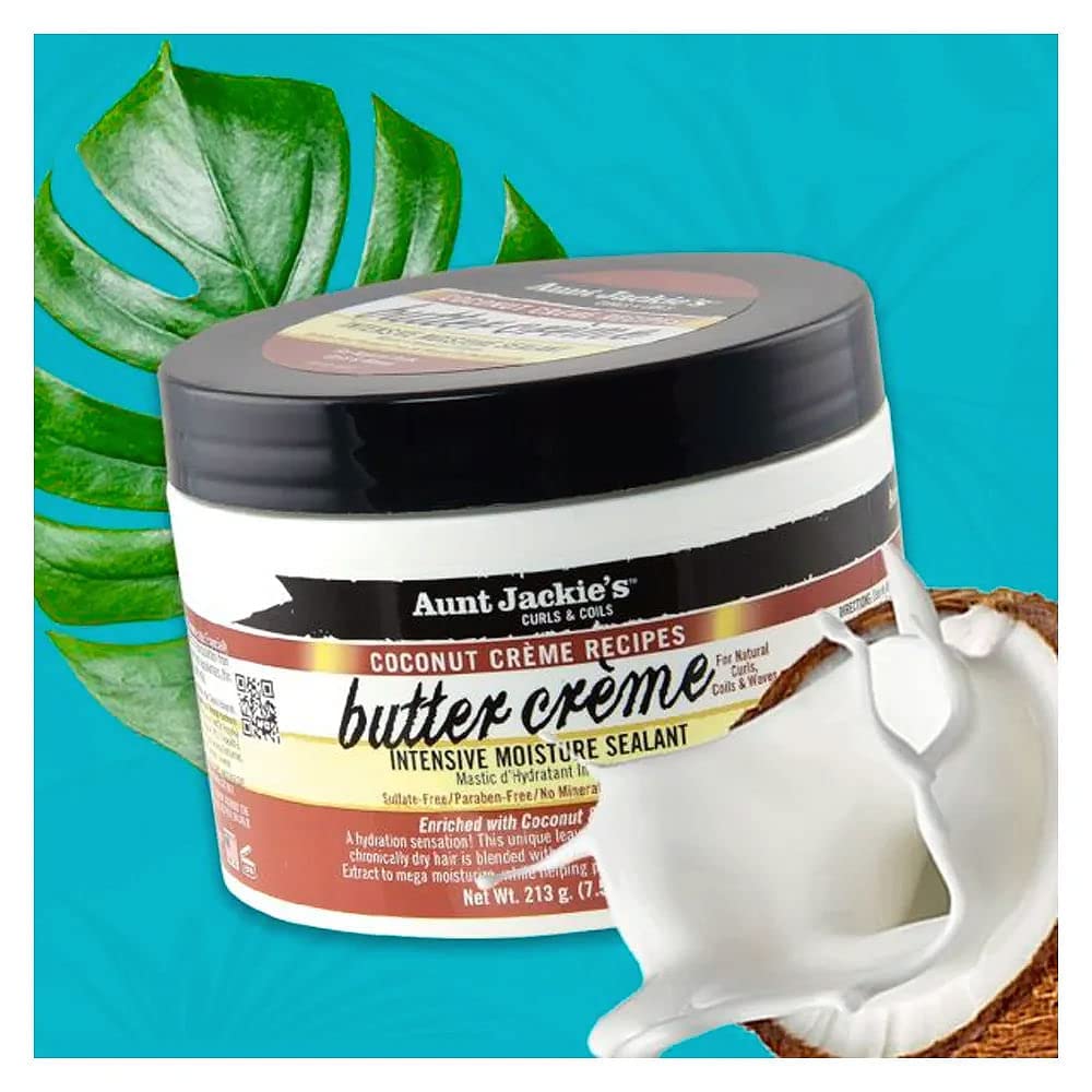 Aunt Jackie's product in styling lifestyle scene demonstrating hydrated curls and protective styling