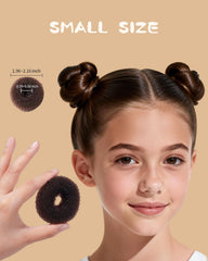 AUOOR four donut bun sizes flat lay highlighting size options for all hair types