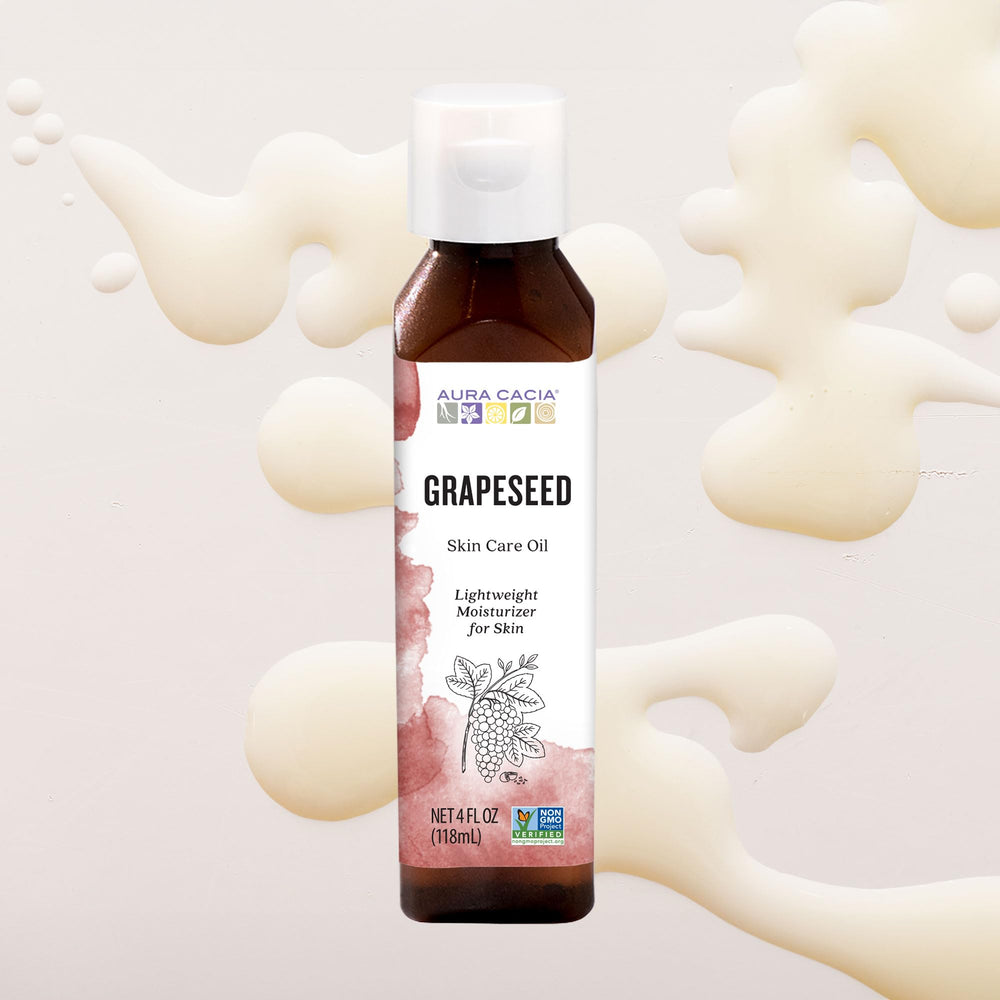aura cacia grapeseed size comparison with common items, 118 ml scale clarity benefit