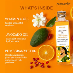 Auravedic rosehip and avocado ingredients display showing nourishing botanical sources